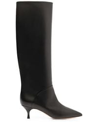 Casadei - Julia Plonge Pointed-Toe Knee-High Boots - Lyst