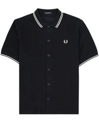 Fred Perry - Polo En Piqué À Bords À Double Rayures - Lyst