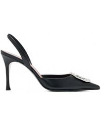 AMINA MUADDI - Camelia Crystal-Embellished Slingback Pumps - Lyst