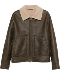 Salvatore Santoro - Shearling-Collar Leather Jacket - Lyst