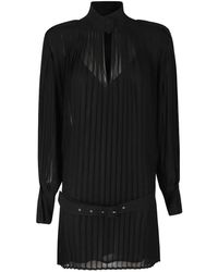 Semicouture - Pleated Belted Mini Dress - Lyst