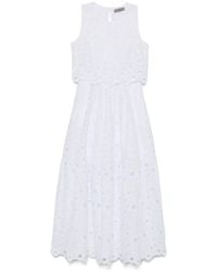 D.exterior - Maxikleid Mit Lochstickerei - Lyst