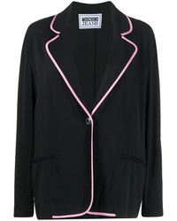 Moschino - Piped-trim Single-breasted Blazer - Lyst
