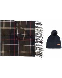 Barbour - チェック スカーフ&ハットセット - Lyst