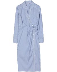 Veronica Beard - Wright Striped Cotton Wrap Dress - Lyst