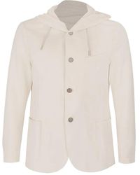 Eleventy - Hooded Buttoned Blazer - Lyst