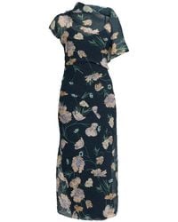 Erdem - Floral-Print Organza-Cloque Midi Dress - Lyst