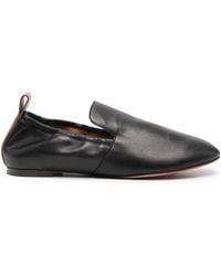 Lanvin - Leather Flat Loafers - Lyst