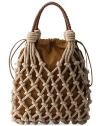 Prada - Noué Medium Cotton Macramé Bag - Lyst