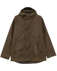 Barbour - Hooded Button-Fastening Waxed Coat - Lyst