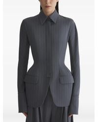Mugler - Pinstripe Hourglass Shirt Jacket - Lyst