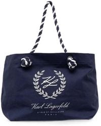 KARL LAGERFELD - K/Hotel Logo-Print Rope-Handle Cotton Tote Bag - Lyst