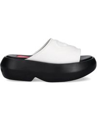 Love Moschino - Heart-Embossed Platform Sandals - Lyst