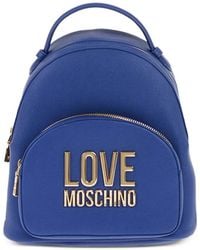Moschino - Sac À Dos À Plaque Logo À Fini Grainé - Lyst