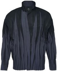 Issey Miyake - Edge Pleated High-Neck Jacket - Lyst