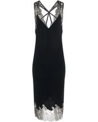 Givenchy - Vestido midi con panel de encaje - Lyst