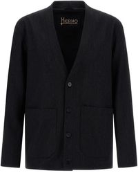 Herno - V-Neck Wool-Twill Jacket - Lyst