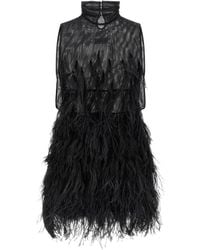 The Attico - Mini-Jurk Met Veren Rok - Lyst