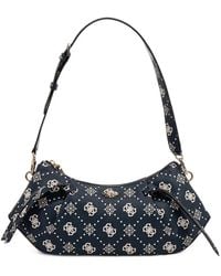 Guess - Sac Porté Épaule Allegra À Motif Monogrammé Et Plaque Logo - Lyst