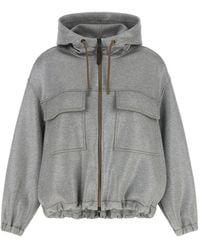 Brunello Cucinelli - 'shiny Zipper Pull' Bomber Jacket - Lyst