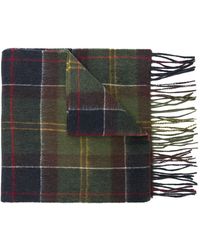 Barbour - Karierter Schal mit Fransen - Lyst