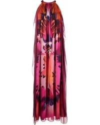 Alberta Ferretti - Graphic-Print Silk Gown - Lyst