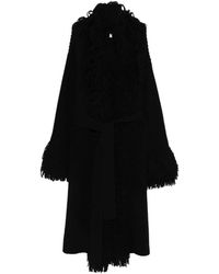 Blumarine - Manteau Frangé À Ceinture Nouée - Lyst