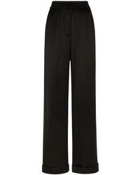 Dolce & Gabbana - Elasticated-Waistband Silk Trousers - Lyst