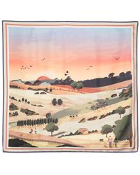 Aspinal of London - South Downs Silk Scarf - Lyst