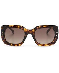 Carolina Herrera - Tortoiseshell Square-Frame Sunglasses - Lyst