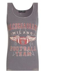 Dolce & Gabbana - Print-Detail Crew Neck Tank Top - Lyst
