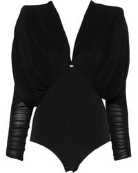 Elisabetta Franchi - Body Mit Plissierten Schultern - Lyst