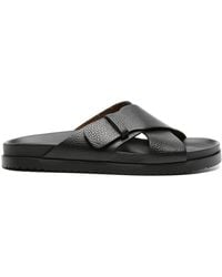 Doucal's - Crossover-straps Leather Slides - Lyst