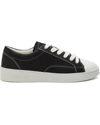 Jude Llow - Low-Top Nubuck Leren Sneakers Met Stikseldetail - Lyst