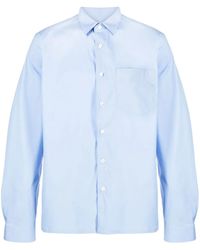 Prada - Logo-Embroidered Long-Sleeve Shirt - Lyst