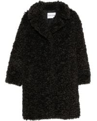 Stand Studio - Notched-Collar Faux-Fur Coat - Lyst