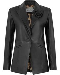 Philipp Plein - Fitted Leather Blazer Flower - Lyst