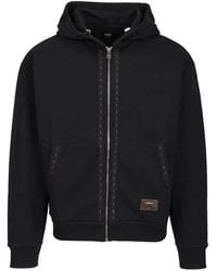 Fendi - Zip-Up Cotton Hoodie - Lyst