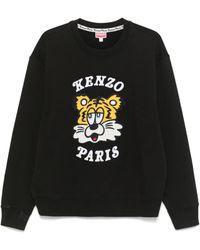 KENZO - Sweatshirt Mit Logo-Stickerei - Lyst