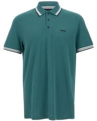 BOSS - Paddy Striped-Trim Polo Shirt - Lyst