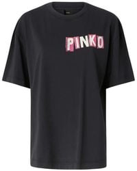 Pinko - Logo-Print Swan-Graphic T-Shirt - Lyst