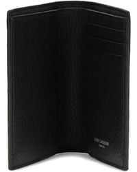 Saint Laurent - Logo-Plaque Leather Wallet - Lyst