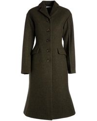 Bally - Fitted-Waist Long Wool Coat - Lyst