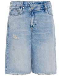AllSaints - Short À Effet Usé Et Bords Francs - Lyst