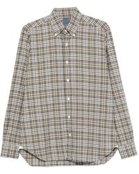 Barba Napoli - Check-Pattern Button-Down Shirt - Lyst