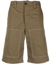 MSGM - Plain Cotton Bermuda Shorts - Lyst