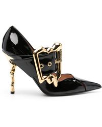 Moschino - Morphed-buckled 110mm Leather Pumps - Lyst