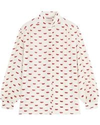 Fiorucci - Lips-Print Puff-Sleeve Blouse - Lyst