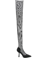 Patrizia Pepe - 100Mm Above-Knee Tulle Boots - Lyst