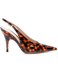 Gianvito Rossi - Sofia Leather Slingback Pumps - Lyst
